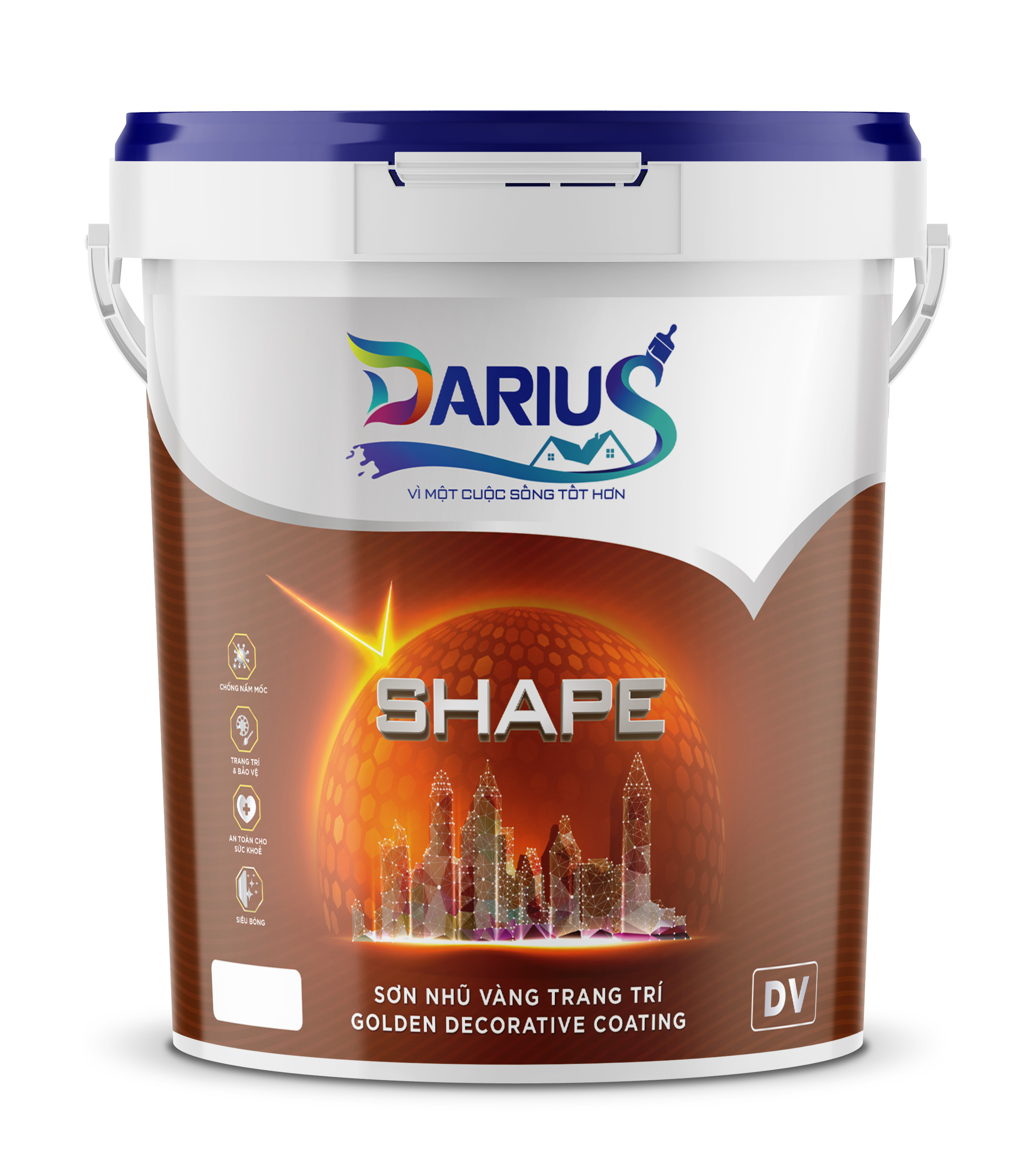 DARIUS SHAPE: Sơn nhũ vàng