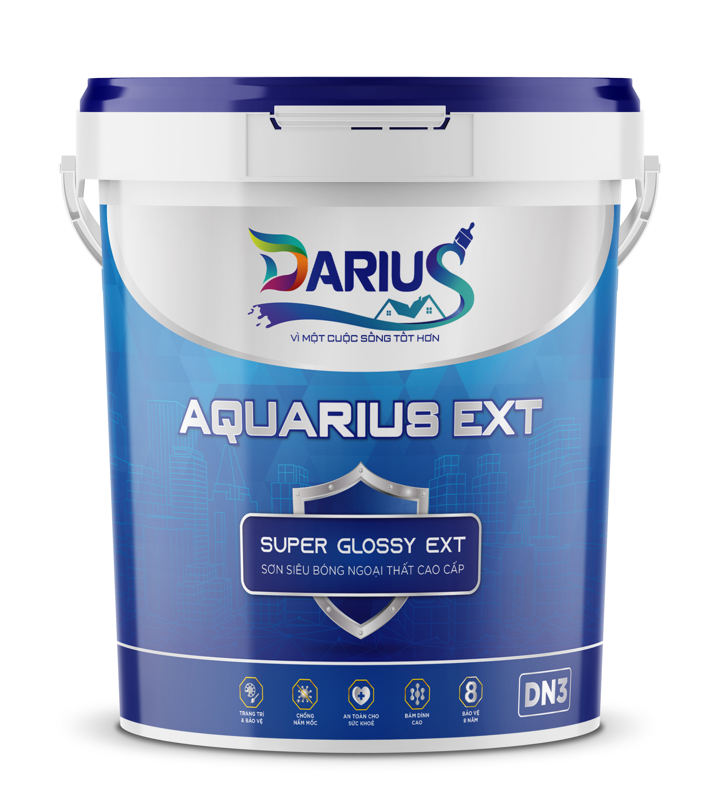 DARIUS AQUARIUS EXT: Sơn siêu bóng ngoại thất cao cấp